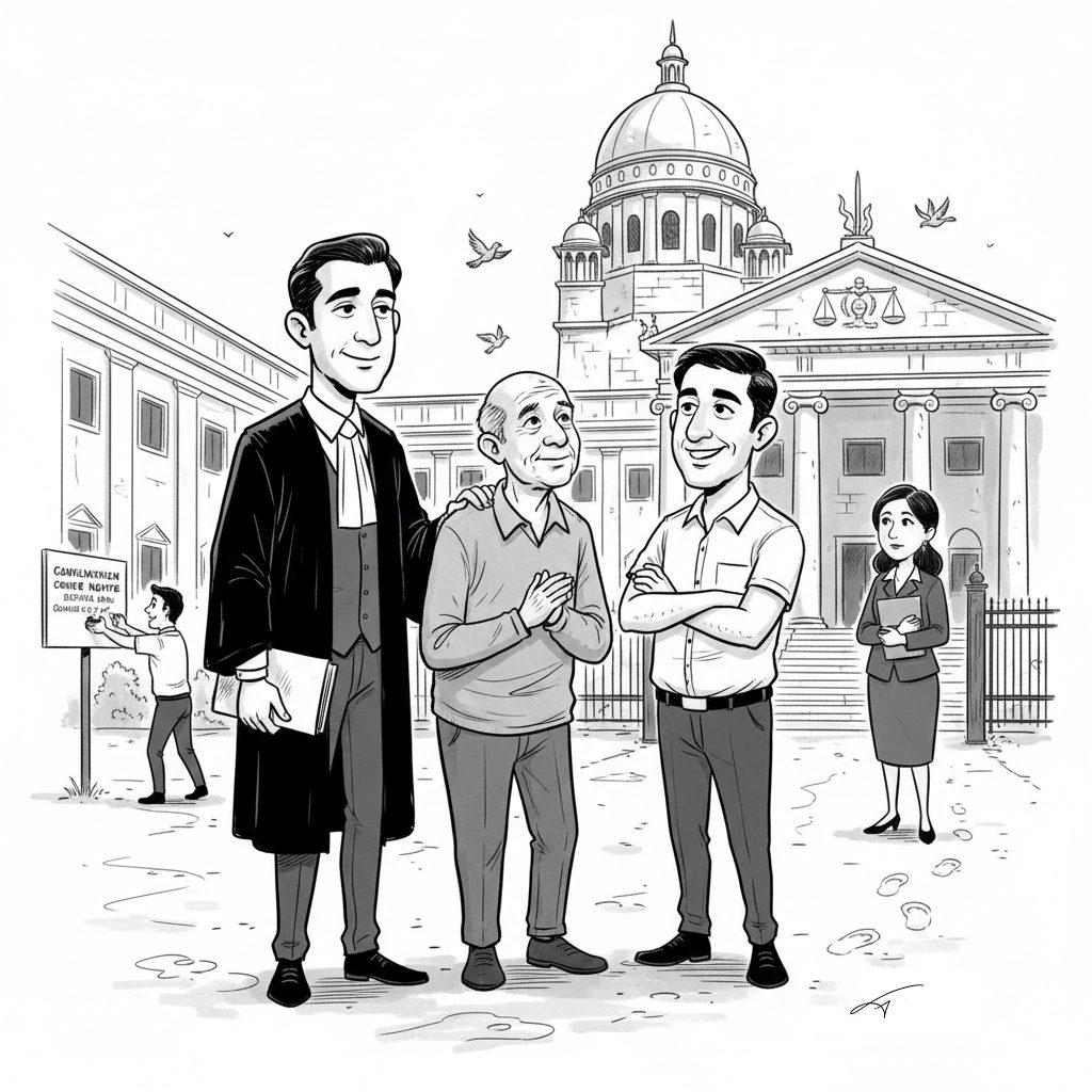 Vakilnama Courtroom Illustration